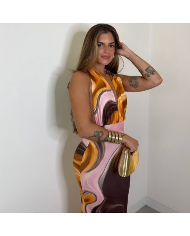 VESTIDO HALTER ACUARELA
