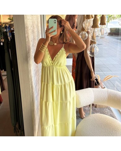 VESTIDO FLUIDO TACHAS LIMA