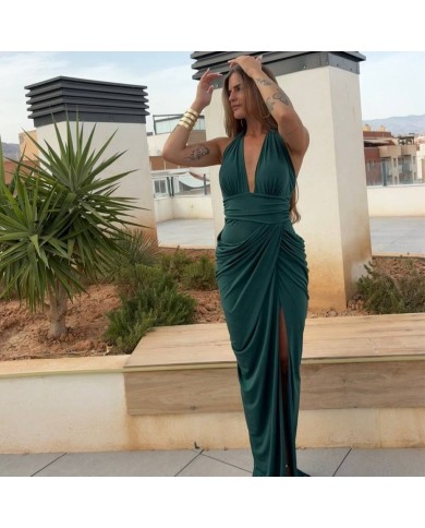 VESTIDO EMPERATRIZ VERDE BOTELLA