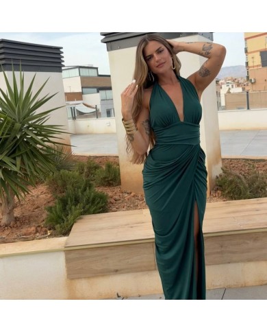 VESTIDO EMPERATRIZ VERDE BOTELLA