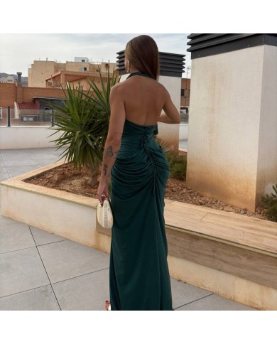 VESTIDO EMPERATRIZ VERDE BOTELLA