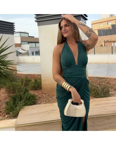 VESTIDO EMPERATRIZ VERDE BOTELLA