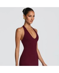 VESTIDO BASIC ESCOTE U VINO