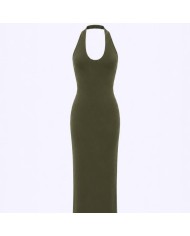 VESTIDO BASIC ESCOTE U VERDE MILITAR