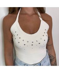 TOP TACHAS BEIGE