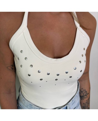 TOP TACHAS BEIGE