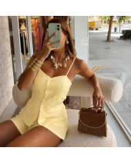 CONJUNTO TIPO LINO AMARILLO MANTEQUILLA