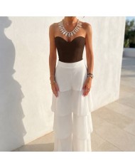 PANTALÓN VOLANTES BLANCO