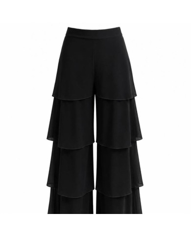 PANTALÓN VOLANTES NEGRO