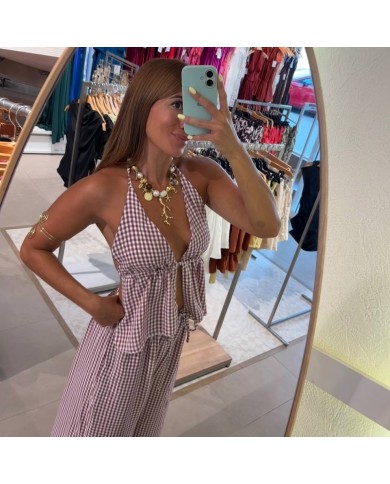 CONJUNTO VICHY VINO