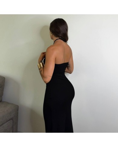 VESTIDO CANALÉ BOLITAS DE MADERA NEGRO