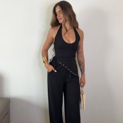 TOP ENCAJE NEGRO