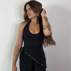 TOP ENCAJE NEGRO