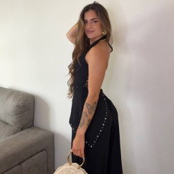 TOP ENCAJE NEGRO